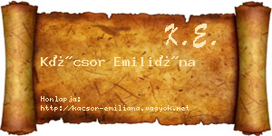 Kácsor Emiliána névjegykártya